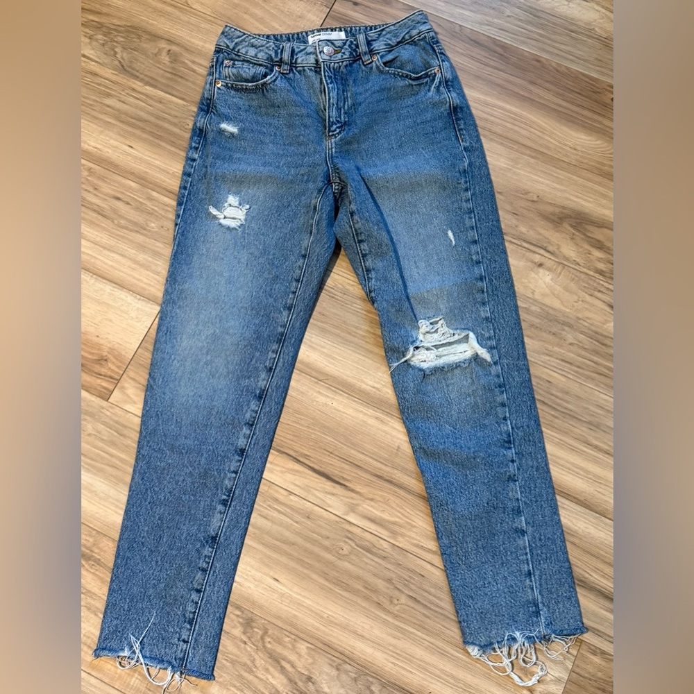 Classic Blue Distressed Women Jeans